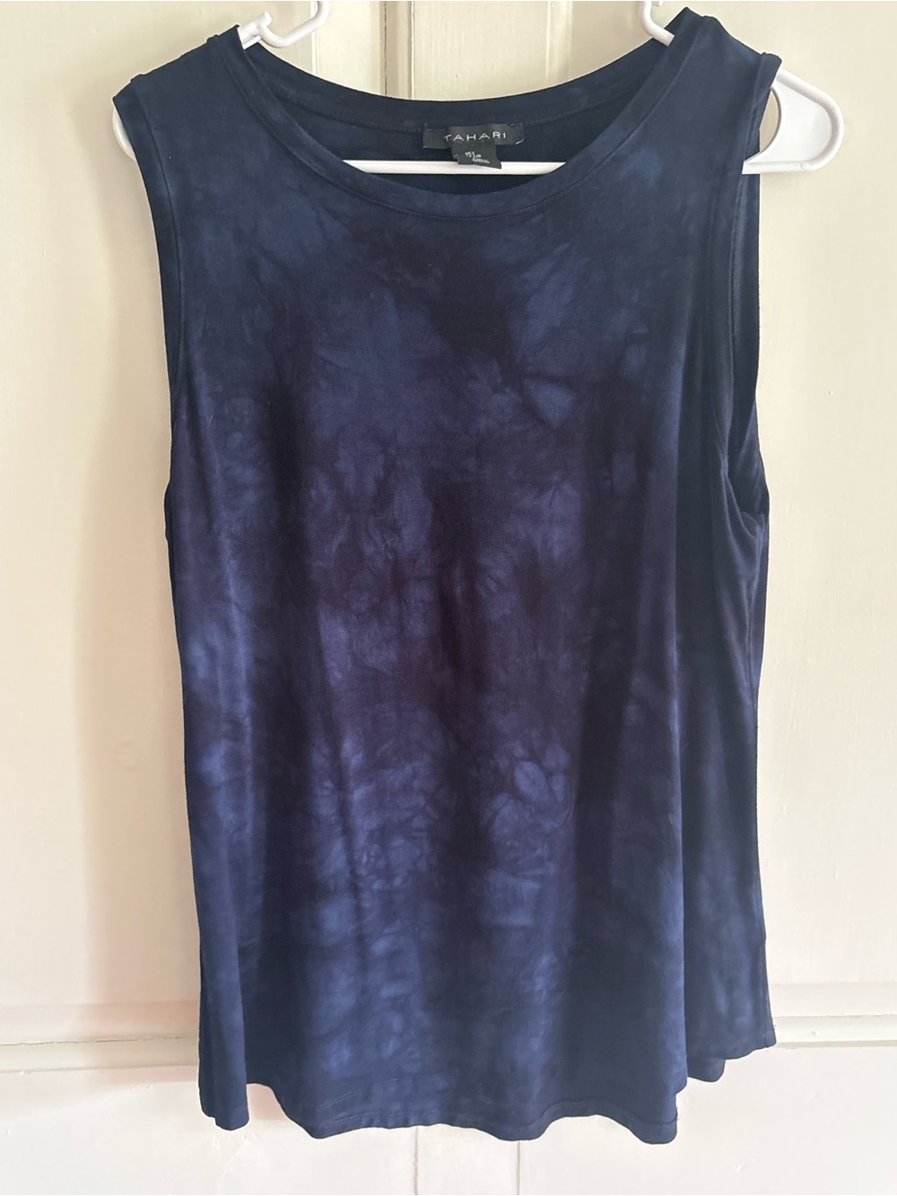 Tahari Sleeveless Tie-Dye Tank Top - Navy